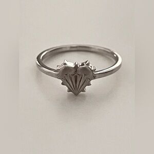 Sterling Silver Flaming Heart Ring 925 Size 6